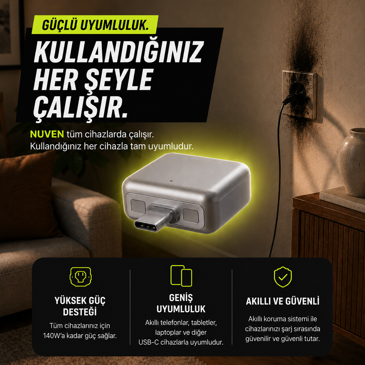 Nuven Akıllı Şarj Adaptörü